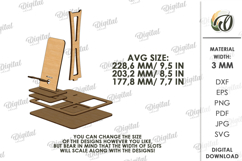 Desk Organizer Bundle Lasercut. 3D Phone Docking Station SVG Product Image 4