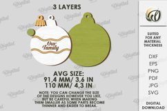 Personalized Family Ornament Laser Cut. Christmas Decor SVG Product Image 2