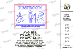 Restroom Sign Laser Cut. Bathroom Decor. Toilet Sign SVG Product Image 2