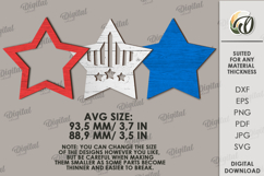 Patriotic Star Decor Laser Cut Design Product Image 4