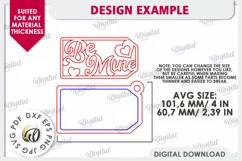 Valentine's Day Gift Tag Laser Cut. Valentine Sign SVG Product Image 3