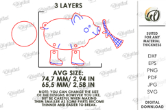 Farm Animal Magnet Laser Cut. Fridge Magnet. Pig SVG Product Image 2