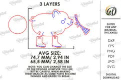 Farm Animal Magnet Laser Cut. Fridge Magnet. Pig SVG Product Image 2