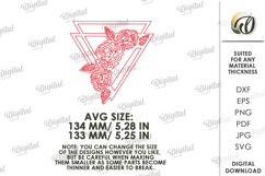 Floral Wall Art Laser Cut. Wooden Flower Wall Decor SVG Product Image 2