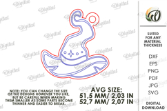 Halloween Keychain Laser Cut. Witch hat SVG. Spooky keyring Product Image 2