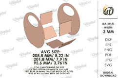 3D Mother's Day Bag Laser cut. Gift Bag SVG Product Image 2