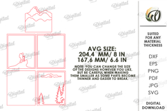 3D Nature Layered Wall Art Laser Cut. Wall Decor SVG Product Image 2