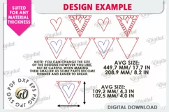 Valentine's Day Banner Laser Cut. Love Banner SVG. Heart SVG Product Image 3