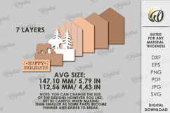Christmas House Laser Cut. Wooden Christmas Decor SVG Product Image 2