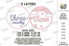 3D Monthly Milestone Disc Laser Cut. Three Months SVG Product Image 2
