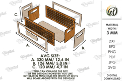 3D Home Organizer Laser Cut. Storage Box SVG Product Image 2