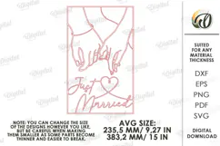 Love Line Art Wall Decor Laser Cut. Just Married SVG Product Image 2