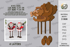3D Christmas Characters Lasercut. Santa Claus SVG Product Image 2