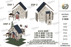 3D 4th Of July House Laser Cut. Stand Decor SVG Product Image 3
