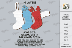 Christmas Stocking Laser Cut. Christmas Decor SVG Product Image 2