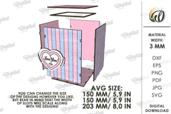 Valentine's Day Gift Box Laser Cut. Decorative Box SVG Product Image 2