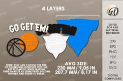 Layered Sport Sign Laser Cut. Basketball Wall Decor SVG Product Image 2