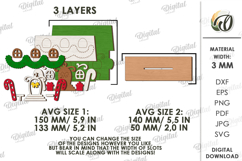 3D Christmas Houses Bundle Laser Cut. Christmas Stand Decor Product Image 3