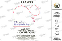 3D Mother's Day Gift Laser Cut. Handprint Ornament SVG Product Image 2