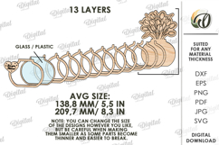 3D Candy holder vase Laser Cut. Mother's day gift SVG Product Image 2