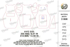 Hugging Bear Photo Frame Laser Cut. Kids Picture Frame SVG Product Image 2