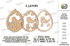 3D Easter Egg Laser Cut. Hanging Easter Ornament SVG Product Image 2