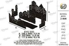City Organizer Laser Cut. Desk Organizer. Pencil Holder SVG Product Image 2