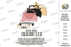 3D Summer Car Laser Cut. Summer Stand Decor SVG Product Image 2