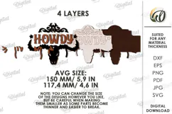 Wild West Sign Laser Cut. Wooden Westen Wall Art SVG Product Image 2