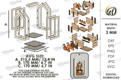 3D Fall Lantern Decor Laser Cut. Standing Decor SVG Product Image 2