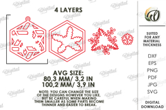 Christmas Layered Ornament Lasercut.Christmas Tree Decor SVG Product Image 2