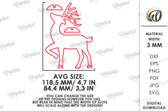 Christmas Reindeer Laser Cut. Stand Decor SVG Product Image 2