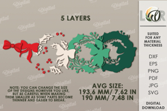 Christmas Wreath Laser Cut. Christmas Decor SVG Product Image 2