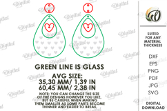 Valentine's Day Drop Earrings Laser Cut. Dangle Earrings SVG Product Image 2