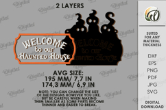 Halloween Hanging Door Sign Laser Cut. Welcome Sign SVG Product Image 2
