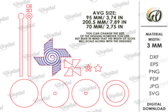 3D Pinwheel Laser Cut. Garden decor SVG. Wind spinner Product Image 2