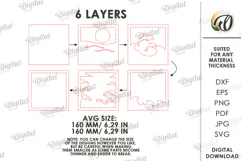 3D Layered Wall Art Sign Laser Cut. Sea SVG. Summer. Dolphin Product Image 2