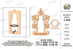 Christmas Snowflake Mini Bottle Holder Ornament Laser Cut Product Image 2