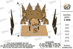 Winter Stand Laser Cut. Standing Decor. Winter Scene SVG Product Image 3