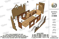 Winter Stand Laser Cut. Standing Decor. Winter Scene SVG Product Image 3