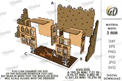 Winter Stand Laser Cut. Standing Decor. Winter Scene SVG Product Image 2