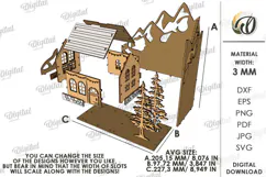 Winter Stand Laser Cut. Standing Decor. Winter Scene SVG Product Image 2