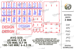 3D Perpetual Calendar With A Box Lasercut. Desk Calendar SVG Product Image 3