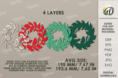 Christmas Wreath Laser Cut. Christmas Decor SVG Product Image 2