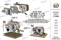 3D 4th Of July House Laser Cut. Stand Decor SVG Product Image 3