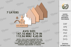 Christmas House Laser Cut. Wooden Christmas Decor SVG Product Image 2