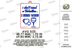 Valentine's Day Wine Bottle Tag Laser Cut. Wine Tag SVG Product Image 2