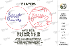 3D Monthly Milestone Disc Laser Cut. Four Months SVG Product Image 2