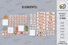 Perpetual Calendar Laser Cut .Wooden Calendar SVG Product Image 6