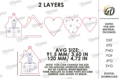 Christmas Hanging Ornaments Laser Cut. Wall Decor SVG Product Image 2